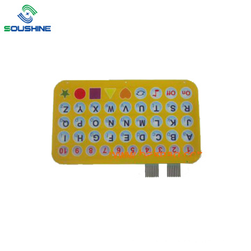 Yellow Toys membrane switch with 26 letters